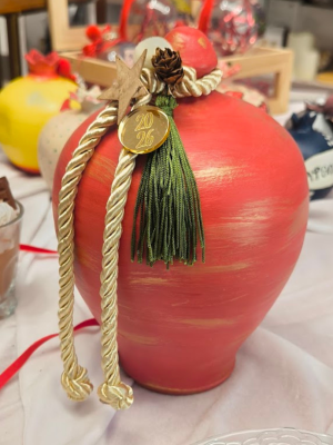 Kεραμικός κουμπαράς κόκκινος