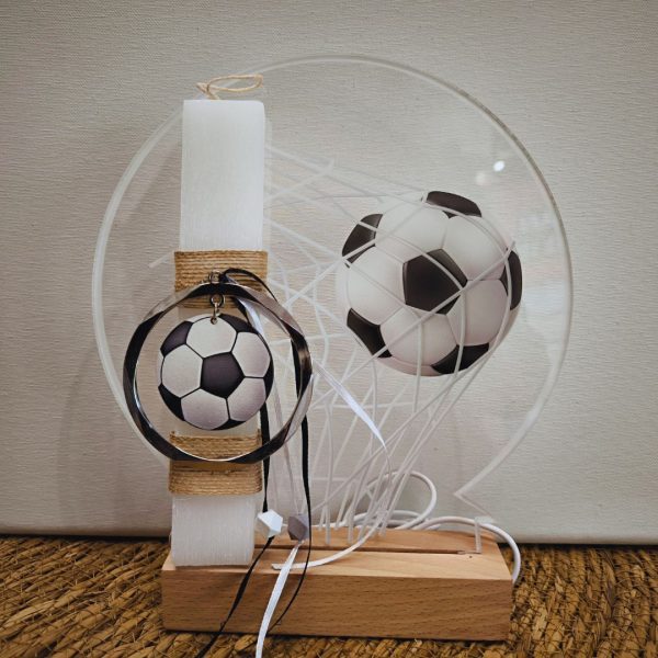 Λαμπάδα Led Φωτιστικό Μπάλα Ποδοσφαίρου & δίχτυα Καλλιτεχνικό Εργαστήριο Το λειρί του Κόκορα