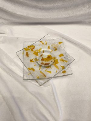 Σταχτοδοχείο από φυσητό γυαλί ώχρα Σετ