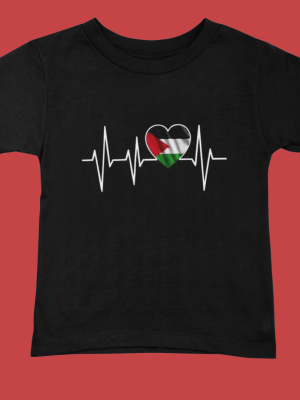Palestine on Our Heart t-shirt μαύρο Palestine on Our Heart