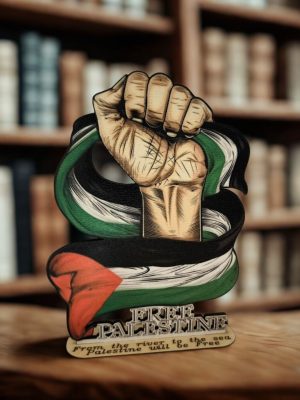 Fist of Resistance Ξυλόγλυπτο free Palestine Fist of Resistance