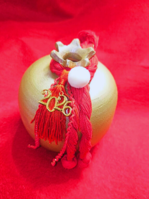 Κεραμικό ρόδι χρυσό