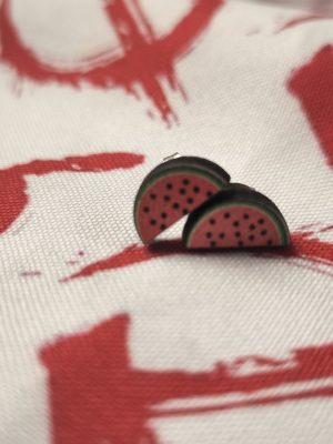 Σκουλαρίκια Ξύλινα Καρπούζι