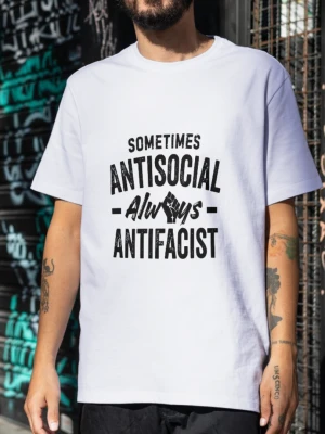 T-shirt antisocial antifasist